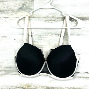 Pure Beauty Womens Plus 40C Black Pink Lace Mesh Underwire Balconette Bra NEW